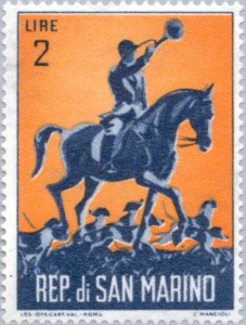 Hound master on horseback