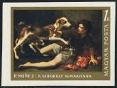 Jongen met appelmand en honden